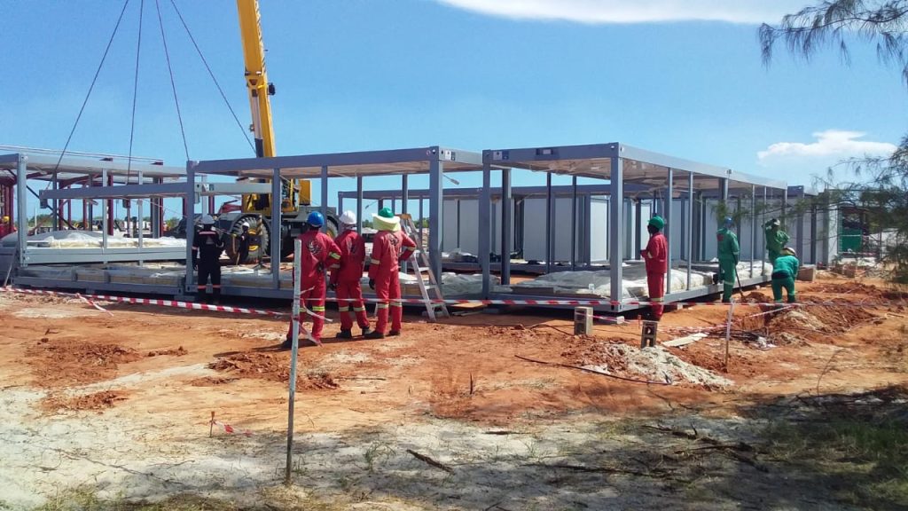 Modular project buildings installed on remote site